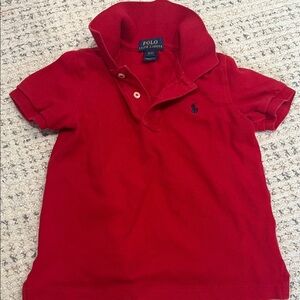 Polo by Ralph Lauren Red Short Sleeve Boys Polo with Navy Pony size 3T